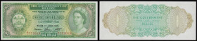 Belize One Dollar 1975 issue, dated 1st June 1975, Pick 33b, serial number A/1 772613, a counting flick on one corner otherwise UNC

 Estimate: GBP ...
