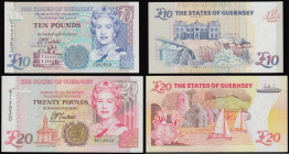 Guernsey (2) Twenty Pounds 2012 Commemorative issue, Queen Elizabeth II to right, St. James concert hall to left, serial number B013830, Pick 61 UNC, ...