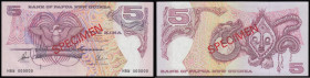 Papua New Guinea 5 kina SPECIMEN issued 1992 series HBW 000000,Bird of Paradise , signature 7, Pick13bs, UNC

 Estimate: GBP 25 - 50