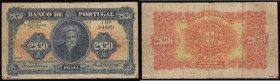 Portugal 2 Escudos 50 Centavos 1922 issue, Pick 127, serial number 1HP 04889, VG or better with some rust marks

 Estimate: GBP 20 - 40