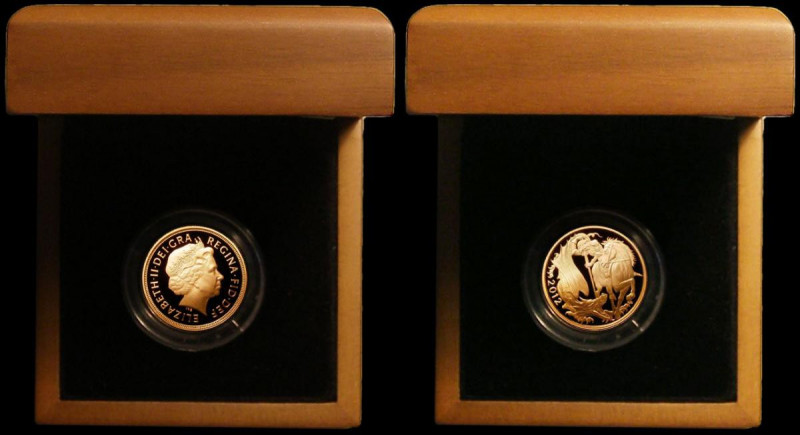 Sovereign 2012 S.SC8 Gold Proof, Modern St. George, the reverse remodelled for t...