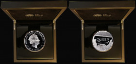 Ten Pounds 2020 (Pop group) Queen - Rock Royalty 5oz. Silver Proof the reverse design an arrangement of each of the instruments played by each band me...