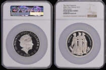 Ten Pounds 2020 Three Graces 10 Ounces Silver Proof in an NGC slab PF69 Ultra Cameo comes with the original Royal Mint presentation box

 Estimate: ...
