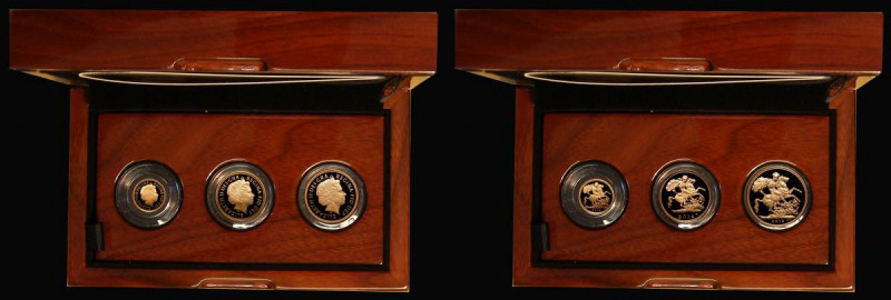 The 2014 United Kingdom Gold Proof Three Coin Sovereign Collection, Two Pounds, ...