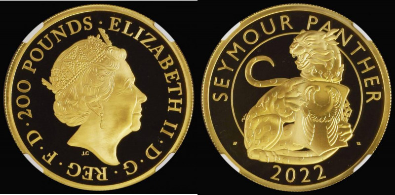Two Hundred Pounds 2022 Seymour Panther 2oz. Gold Proof S.TBCGC1 in an NGC holde...