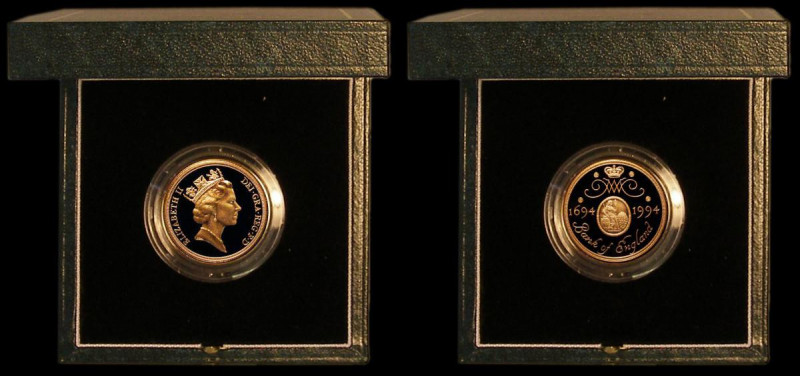 Two Pounds 1994 Tercentenary of the Bank of England Gold Proof Mule with no 'TWO...