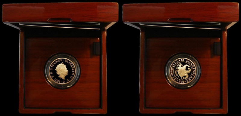 Two Pounds 2016 Shakespeare - Comedies Gold Proof S.K38 FDC with a hint of light...
