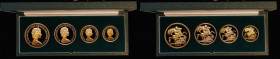 United Kingdom 1980 Gold Proof Four Coin Sovereign Collection, comprising Five Pounds, Two Pounds, Sovereign and Half Sovereign, S.PGS01, lightly toni...