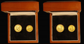 South Africa Pound and Half Pound in Gold a 2-coin set Pound 1952 KM#43 Gold Proof nFDC retaining almost full mint brilliance, and Half Pound 1952 KM#...