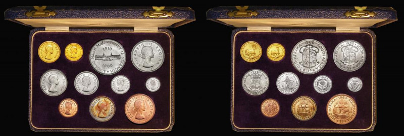 South Africa Proof Set 1960 (11 coins) Gold Pound, Gold Half Pound, and Crown to...