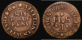 Halfpenny 17th Century Wiltshire - Wilton 1667 Stephen Brassier W.268 strong Good Fine and very pleasing

 Estimate: GBP 50 - 75