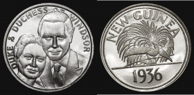 Duke and Duchess of Windsor , New Guinea 1936 Fantasy Medal in 9 carat gold Prooflike and Brilliant aBU (20 mm diameter, 4.8 grams) only 40 struck

...