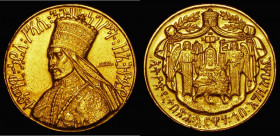 Ethiopia, Coronation of Haile Selassie EE1923 (1930) 30mm diameter in gold by Andre Lavrillier, 23.93 grammes, plain edge, as KM#X18, EF with slightly...
