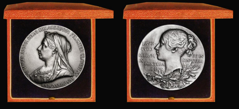 Queen Victoria Diamond Jubilee 1897 56mm diameter in silver by G.W.de Saulles (a...