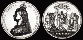 Queen Victoria Golden Jubilee 1887 the Official Royal Mint issue, 77mm diameter in silver by J.Boehm, Eimer 1733, BHM 3219, Obverse: left facing bust ...
