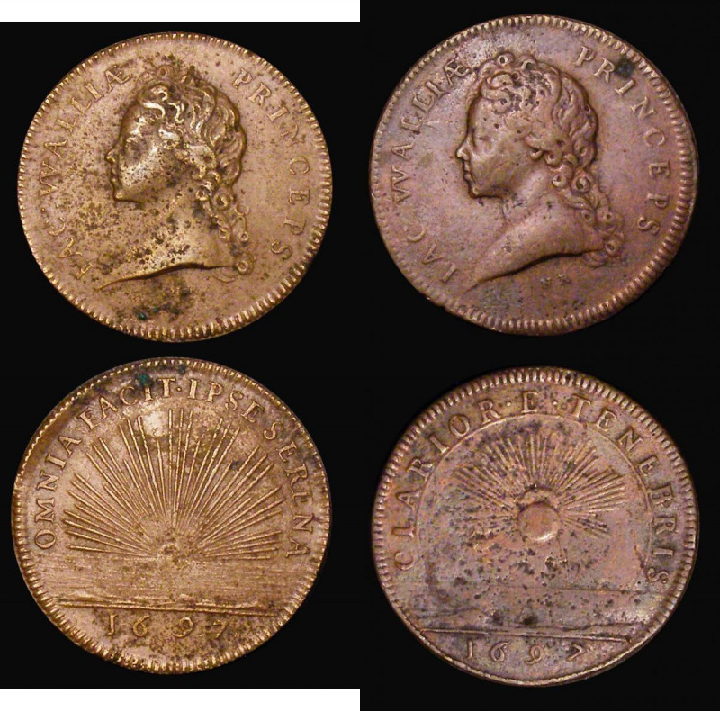 Treaty of Ryswick 1697 Fortunes of Prince James 1697 (2) 25mm diameter in bronze...