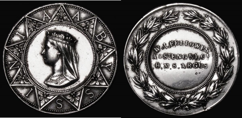Abyssinian War Medal (1867-1868) awarded to W.J.Fellowes Asst. Eng. 1CL. H.M.S. ...