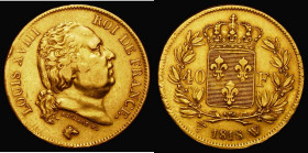 France 40 Francs Gold 1818W KM#713.6 Near VF with some edge knocks, part of a small group of French 19th Century gold issues offered in this sale

 ...
