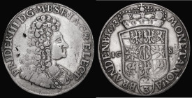 German States - Brandenburg-Ansbach 2/3 Thaler 1693 ICS, Magdeburg Mint KM#557 Fine, the obverse with some heavier contact marks in the field

 Esti...