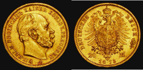 German States - Prussia 20 Marks Gold 1873B KM#501 NEF/EF the reverse lustrous 

 Estimate: GBP 240 - 360