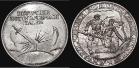 Germany Medallic Thaler World War I 'Hardship and Black Shame', undated, 39mm diameter, silver plated by Lauer, Nurnberg EF

 Estimate: GBP 15 - 30