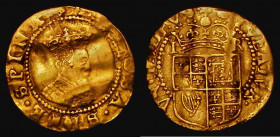 Gold Halfcrown James I Second Coinage, Fifth Bust S.2631 mintmark Tun, 1.17 grammes, Fine, creased but not unattractive

 Estimate: GBP 200 - 400