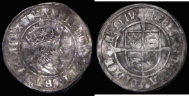 Groat Henry VIII First Coinage Profile issue, Portrait of Henry VII S.2316 mintmark Pheon, a detector find, Fine with grey tone and a small edge crack...