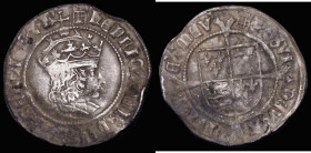 Groat Henry VIII First Coinage Profile Issue, Portrait of Henry VII S.2316 mintmark Portcullis, 2.74 grammes, a detector find, overall Good Fine struc...