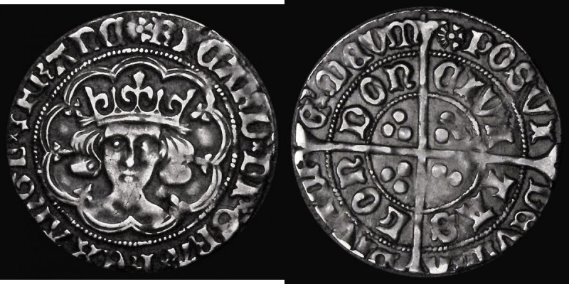 Groat Richard III RICARD legend, S.2157, North 1679, mintmark Sun and Rose 2, 2....