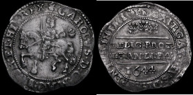 Halfcrown Charles I 1644 Bristol Mint S.3007, North 2489, Brooker 977, 13.82 grammes, VF with some old scratches, some light porosity, overall bold an...