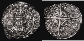 Halfgroat Henry VII Facing Bust issue, type III, Canterbury Mint, Reverse without M in centre, S.2209/10/11 (stops type not visible) mintmark Tun, 1.5...