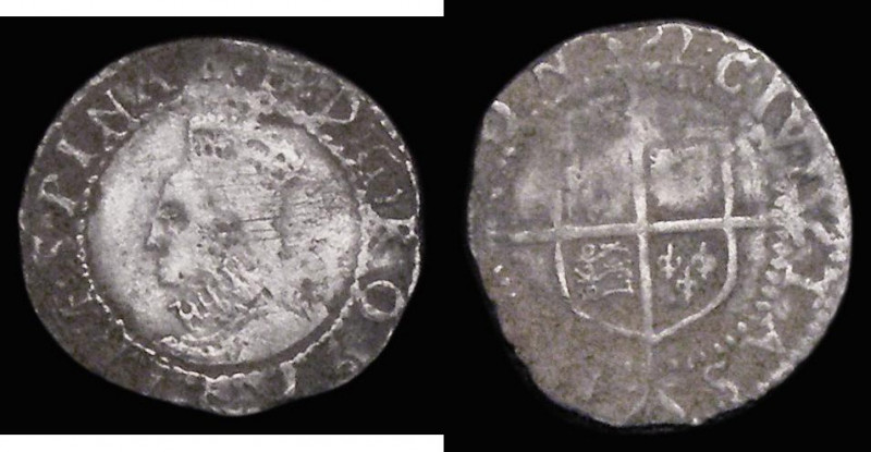Penny Elizabeth I Seventh Issue S.2587 mintmark 2 (1602) Fine with some surface ...