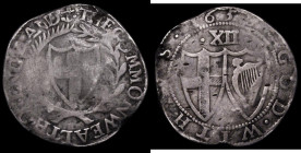 Shilling 1658 Commonwealth, No Stop after ENGLAND, ESC 998A, Bull 165, mintmark Anchor, the last digit of the date weak, confirmed by the mintmark, a ...