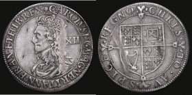 Shilling Charles I Briot's First Milled Issue, legend starts at top, S.2854 mintmark Flower and B/B, 5.88 grammes, bent and straightened, overall Good...