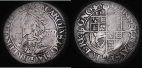 Shilling Charles I York Mint, Civil War issue, Reverse: EBOR above square-topped shield, S.2870 mintmark Lion, 5.67 grammes, Fine and creased, the rev...