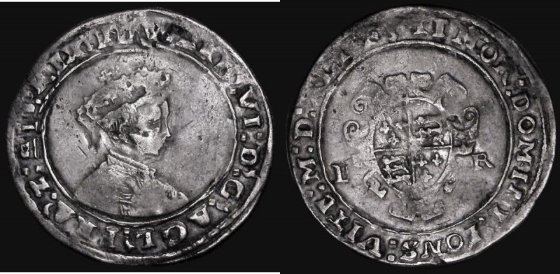 Shilling Edward VI Second issue in debased silver, 1549 (MDXLIX) Crowned Bust 5,...