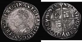 Shilling Elizabeth I Second issue, Bust 3C, S.2555 mintmark Martlet, 5.57 grammes, VF, the Queen's face weakly struck, the dress detail excellent, an ...