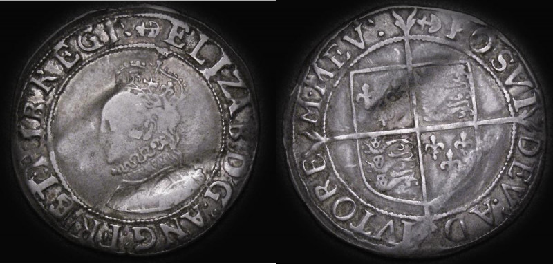 Shilling Elizabeth I Sixth Issue, S.2577 mintmark Anchor, 5.70 grammes, Fine, cr...