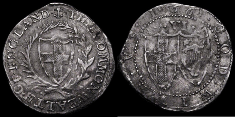 Sixpence 1660 Commonwealth ESC 1497, Bull 215, mintmark Anchor, 3.03 grammes, Ne...