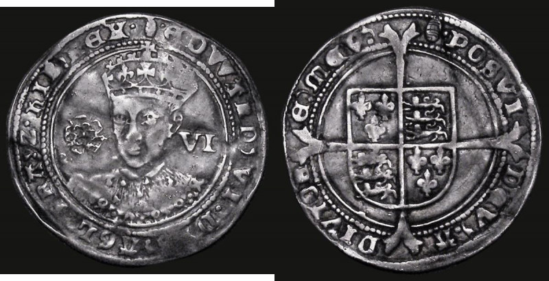 Sixpence Edward VI Fine Silver issue S.2483 mintmark Tun, 2.78 grammes, Good Fin...