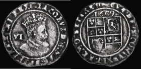 Sixpence James I Second Coinage, Fourth Bust 1609 S.2658 mintmark Bell, 2.85 grammes approaching Fine

 Estimate: GBP 100 - 120