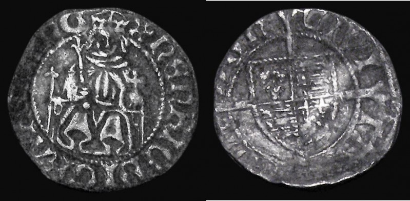 Sovereign Penny Henry VII 'Sovereign' type Single Pillar on King's right side S....