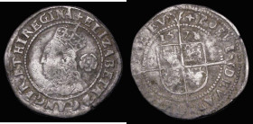 Threepence Elizabeth I 1578 8 over 7 Fifth Issue, 1.26 grammes, S.2573 mintmark Greek Cross, Fine with an edge nick and some dirt in the legends, a de...