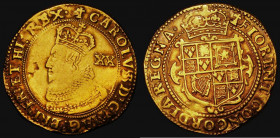 Unite Charles I Group A, Bust 1a, in Coronation robes with flatter single-arched crown, Reverse: Square topped shield S.2686, North 2147, type as Broo...