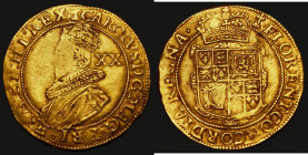 Unite Charles I Second Bust in ruff, armour and mantle, Group B, Obverse legend with MAG BRI, unlisted by Brooker for this mintmark, S.2687 mintmark C...