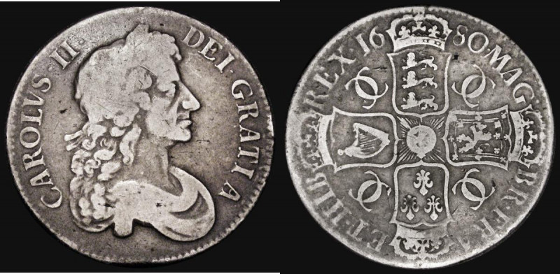 Crown 1680 TRICESIMO SECVNDO Third Bust, unaltered date, ESC 58 , Bull 408 VG or...