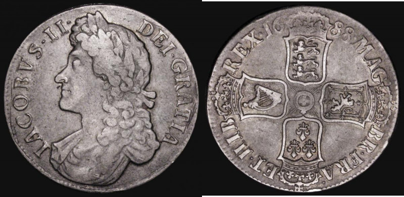 Crown 1688 ESC 80, Bull 746 Fine/Good Fine the obverse with some old scratches, ...