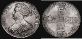 Crown 1703 VIGO, TERTIO edge ESC 99, Bull 1340 GVF/NEF with some light haymarking and a small flaw by GRATIA, the portrait with excellent detail, an e...