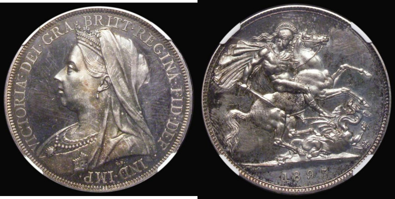 Crown 1893LVI Proof ESC 304, Bull 2594, Davies 505 dies 2A, attractively toned, ...