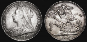 Crown 1900 LXIII ESC 318, Bull 2608, Davies 533 dies 3E, EF with some contact marks, the obverse with grey tone and underlying lustre, the reverse wit...